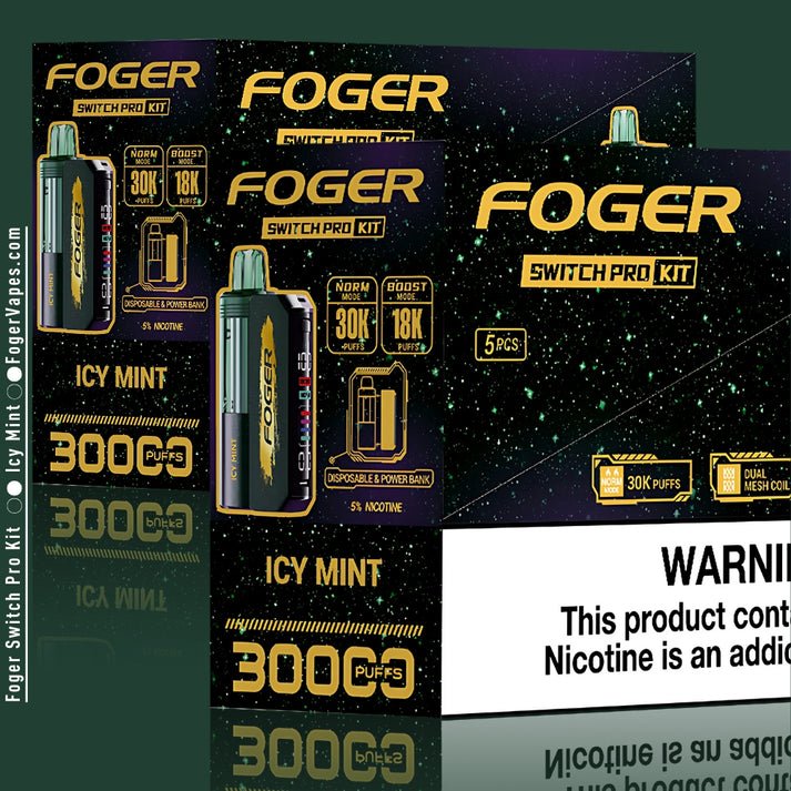 Foger Icy Mint Vape Tobacco FOGER Switch Pro Kit Miami Mint Foger Pro Pod:  30K Puffs of Mint Freshness