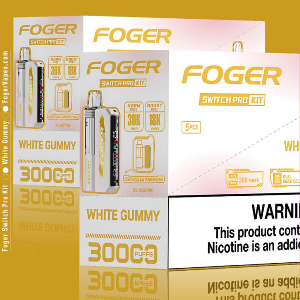 White Gummy Foger Switch Pro Kit 30K Puffs