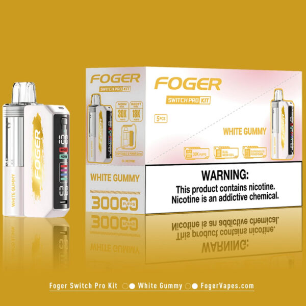 White Gummy Foger Switch Pro Kit 30K Puffs