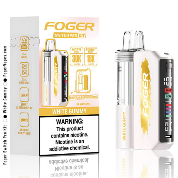 White Gummy Foger Switch Pro Kit 30K Puffs