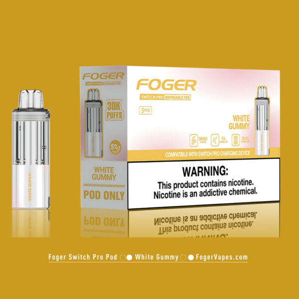 White Gummy Foger Switch Pro Pod 30K Puffs